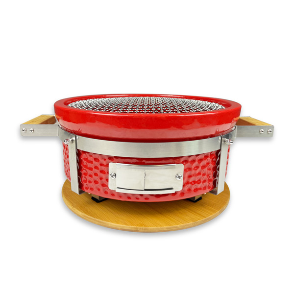 Charcoal-BBQ-Grill-round Hibachi-Grill-with-Grid-Lifter Japanese grill ceramic cook manufactory supplier (2)