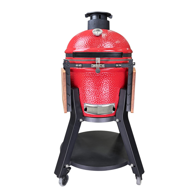 Japanese red-kamado-joe-classic-egg-grill-with-black-stand-factories supplier