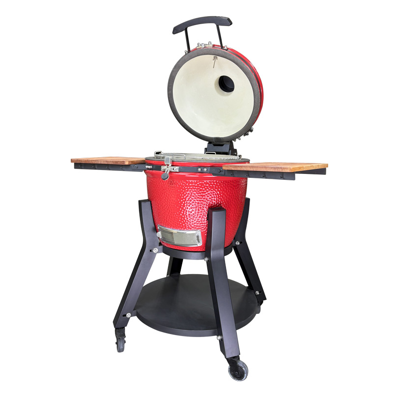 Japanese red-kamado-joe-classic-egg-grill-with-black-stand-factories