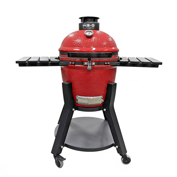 red-kamado-joe-classic-egg-grill-with-black-stand-factory