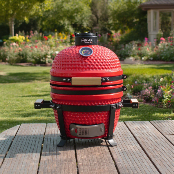 red-mini-kamado-bbq-grill-with-dual-handles-for-backyard-garden