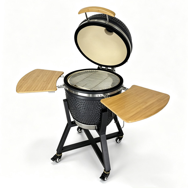 21 inch Kamado Grill Matte Grey with bold trolley-600 (14)