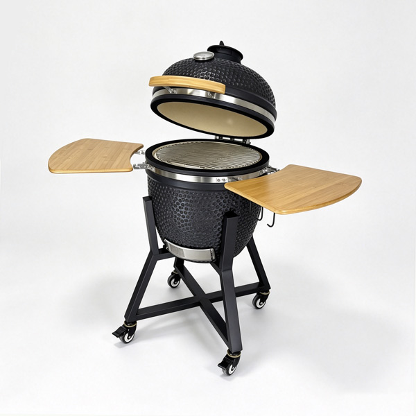 21 inch Kamado Grill Matte Grey with bold trolley-600 (15)