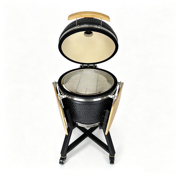 21 inch Kamado Grill Matte Grey with bold trolley-600 (6)