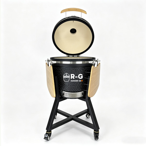 21 inch Kamado Grill Matte Grey with bold trolley-600 (7)
